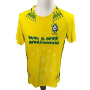 Rass Sport Brazil Soccer Jersey Mens Yellow Green National Team Shirt Small